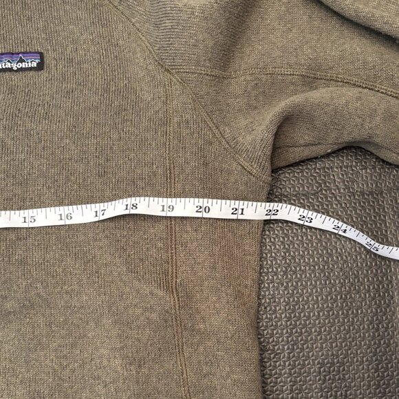 Patagonia Mens Better Sweater 1/4 Zip Fleece Jacket Green Size Large w Hole - Picture 10 of 15